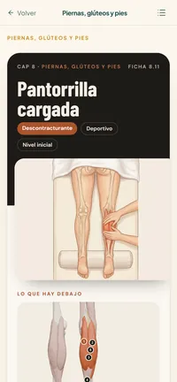 Ficha de maniobra de la pantorrilla en la app