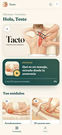 Pantalla de inicio de la app Tacto